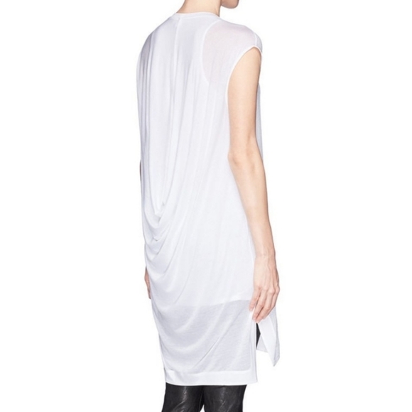 Helmut Lang Swift White Dress with Draped Back - Picture 9 of 10